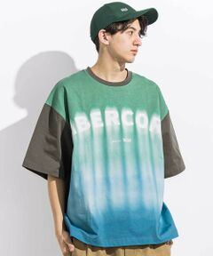 LIBERCORE par BEBE / リベルコア パル ベベ Tシャツ | ヘビーオンスグラデーショングラフィックロゴ天竺半袖Tシャツ親子お揃い大人(140~175cm)