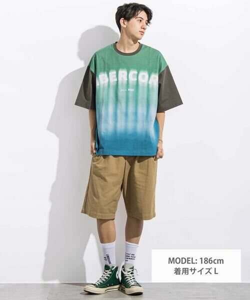 LIBERCORE par BEBE / リベルコア パル ベベ Tシャツ | ヘビーオンスグラデーショングラフィックロゴ天竺半袖Tシャツ親子お揃い大人(140~175cm) | 詳細1