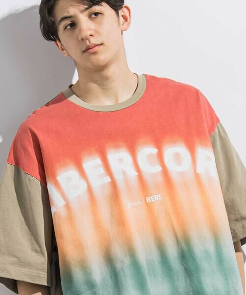 LIBERCORE par BEBE / リベルコア パル ベベ Tシャツ | ヘビーオンスグラデーショングラフィックロゴ天竺半袖Tシャツ親子お揃い大人(140~175cm) | 詳細15