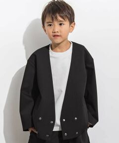 LIBERCORE par BEBE / リベルコア パル ベベ ノーカラージャケット | サージノーカラーリラックスダブルジャケット 親子お揃い(110~140cm)