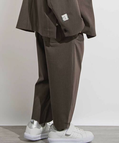 LIBERCORE par BEBE / リベルコア パル ベベ スラックス・ドレスパンツ | サージリラックスバレルロングパンツ 親子お揃い(110~140cm)（ブラウン）