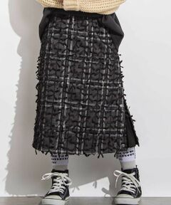 LIBERCORE par BEBE / リベルコア パル ベベ ミニ・ひざ丈スカート | チュールリボンモチーフサイドプリーツスカート 親子お揃い(110~140cm)