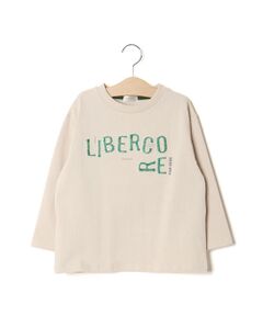 LIBERCORE par BEBE / リベルコア パル ベベ Tシャツ | ジグザグステッチレタリングロゴ天竺長袖Tシャツ 親子お揃い(110~140cm)