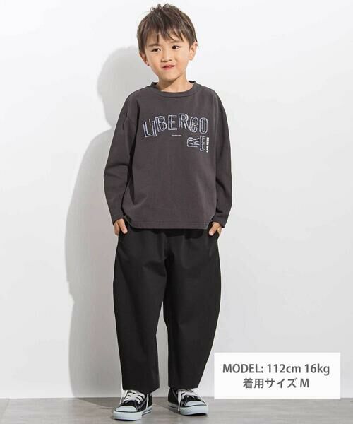 LIBERCORE par BEBE / リベルコア パル ベベ Tシャツ | ジグザグステッチレタリングロゴ天竺長袖Tシャツ 親子お揃い(110~140cm) | 詳細4