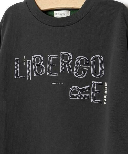 LIBERCORE par BEBE / リベルコア パル ベベ Tシャツ | ジグザグステッチレタリングロゴ天竺長袖Tシャツ 親子お揃い(110~140cm) | 詳細10