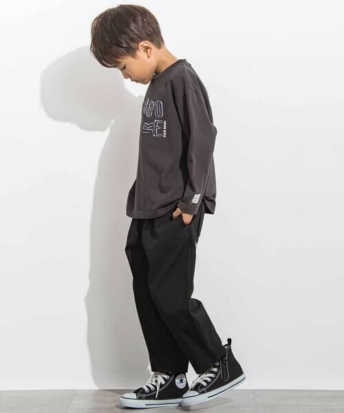 LIBERCORE par BEBE / リベルコア パル ベベ Tシャツ | ジグザグステッチレタリングロゴ天竺長袖Tシャツ 親子お揃い(110~140cm) | 詳細5