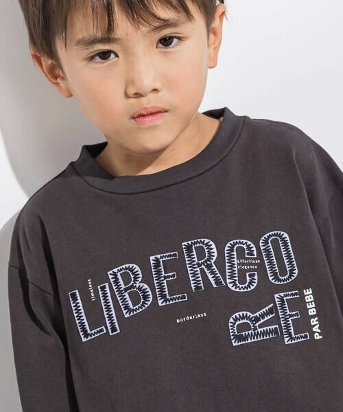 LIBERCORE par BEBE / リベルコア パル ベベ Tシャツ | ジグザグステッチレタリングロゴ天竺長袖Tシャツ 親子お揃い(110~140cm) | 詳細6