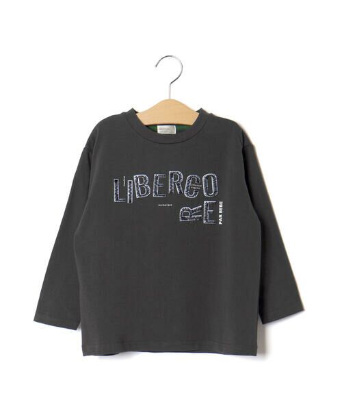 LIBERCORE par BEBE / リベルコア パル ベベ Tシャツ | ジグザグステッチレタリングロゴ天竺長袖Tシャツ 親子お揃い(110~140cm) | 詳細7