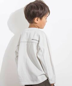 LIBERCORE par BEBE / リベルコア パル ベベ Tシャツ | ヘビーオンスカラーステッチ切り替え天竺長袖Tシャツ 親子お揃い(110~140cm)