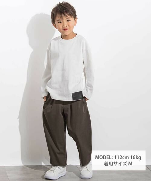 LIBERCORE par BEBE / リベルコア パル ベベ Tシャツ | ヘビーオンスカラーステッチ切り替え天竺長袖Tシャツ 親子お揃い(110~140cm) | 詳細1
