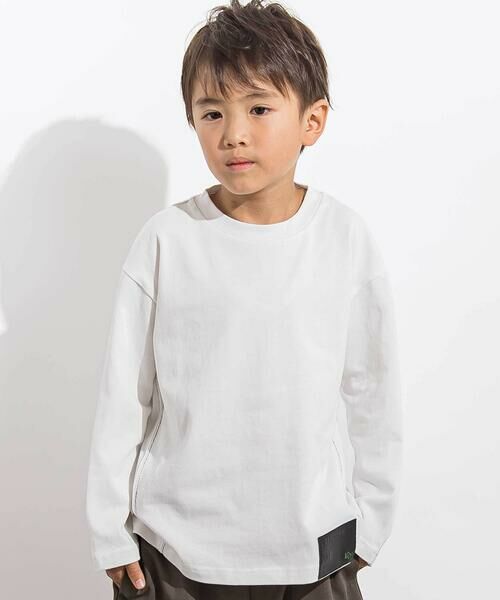 LIBERCORE par BEBE / リベルコア パル ベベ Tシャツ | ヘビーオンスカラーステッチ切り替え天竺長袖Tシャツ 親子お揃い(110~140cm) | 詳細3
