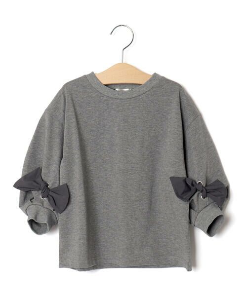 LIBERCORE par BEBE / リベルコア パル ベベ Tシャツ | BIGリボンモチーフバルーンスリーブ天竺6分袖Tシャツ 親子お揃い(110~140cm) | 詳細12
