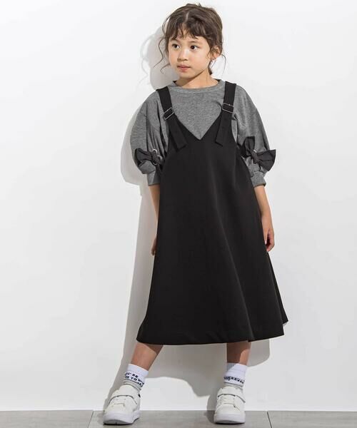 LIBERCORE par BEBE / リベルコア パル ベベ Tシャツ | BIGリボンモチーフバルーンスリーブ天竺6分袖Tシャツ 親子お揃い(110~140cm) | 詳細10