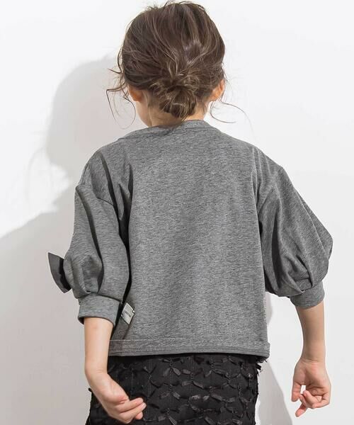 LIBERCORE par BEBE / リベルコア パル ベベ Tシャツ | BIGリボンモチーフバルーンスリーブ天竺6分袖Tシャツ 親子お揃い(110~140cm) | 詳細11