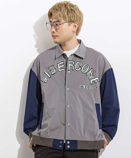 LIBERCORE par BEBE / リベルコア パル ベベ ブルゾン | タフタ×ニット配色刺しゅうロゴスタジャン 親子お揃い 大人(140~175cm) | 詳細5