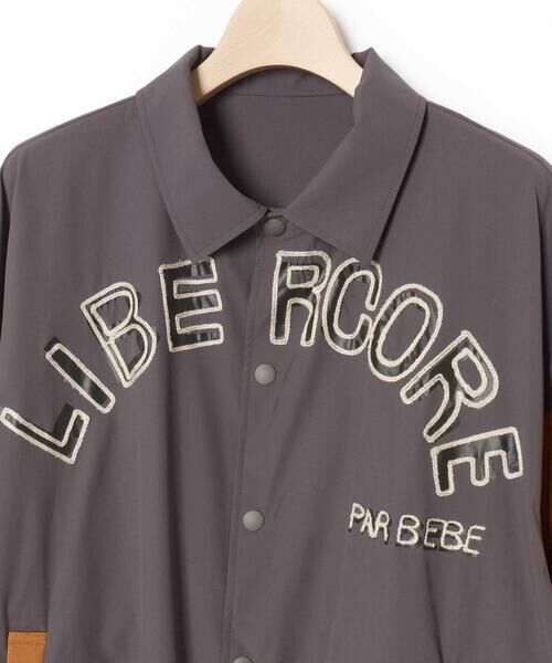 LIBERCORE par BEBE / リベルコア パル ベベ ブルゾン | タフタ×ニット配色刺しゅうロゴスタジャン 親子お揃い 大人(140~175cm) | 詳細13