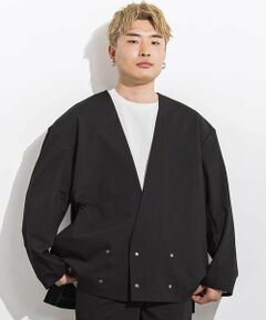 LIBERCORE par BEBE / リベルコア パル ベベ ノーカラージャケット | サージノーカラーリラックスダブルジャケット 親子お揃い 大人(140~175cm)