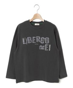 LIBERCORE par BEBE / リベルコア パル ベベ Tシャツ | ジグザグステッチレタリングロゴ天竺長袖Tシャツ 親子お揃い 大人(140~175cm)