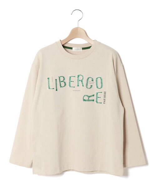 LIBERCORE par BEBE / リベルコア パル ベベ Tシャツ | ジグザグステッチレタリングロゴ天竺長袖Tシャツ 親子お揃い 大人(140~175cm) | 詳細2
