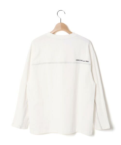 LIBERCORE par BEBE / リベルコア パル ベベ Tシャツ | ヘビーオンスカラーステッチ切り替え天竺長袖Tシャツ 親子お揃い 大人(140~175cm) | 詳細4