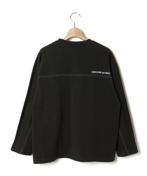 LIBERCORE par BEBE / リベルコア パル ベベ Tシャツ | ヘビーオンスカラーステッチ切り替え天竺長袖Tシャツ 親子お揃い 大人(140~175cm) | 詳細6