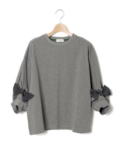 LIBERCORE par BEBE / リベルコア パル ベベ Tシャツ | BIGリボンモチーフバルーンスリーブ天竺6分袖Tシャツ 親子お揃い 大人(140~160cm) | 詳細16