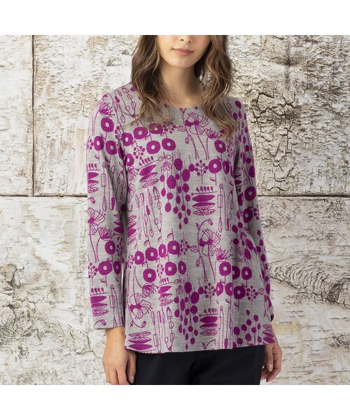 セール 北欧プリント プルオーバーチュニック カットソー Liliane Burty Lサイズ リリアンビューティ ファッション通販 タカシマヤファッションスクエア