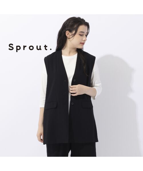 【Sprout.】マットサテン　ロングベスト［セットアップ可］