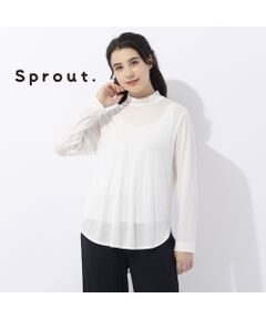 【Sprout.】リヨセルハーフミラノリブ　ハイネックTシャツ