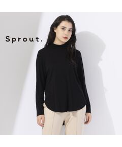 【Sprout.】リヨセルハーフミラノリブ　ハイネックTシャツ