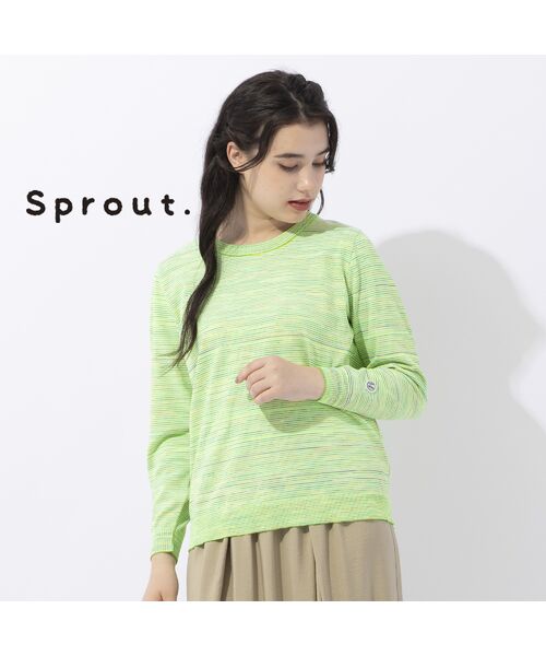 Sprout.】グラデーションボーダー ニットプルオーバー［アンサンブル可