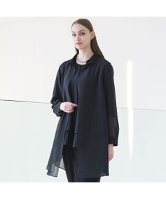 【洗える・セットアップ可能・3L/4Lサイズあり】ジョーゼットロングブラウス 洗える・セットアップ可能・3L/4Lサイズあり】ジョーゼット