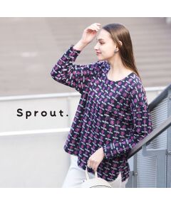 【Sprout.】綿100％カットジャカード　プルオーバーTシャツ