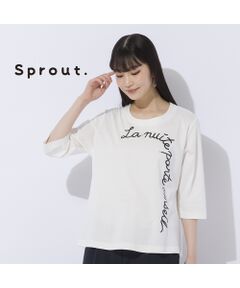 【Sprout.】シルケットスムース　ロゴプリントTシャツ［同素材アイテム有］