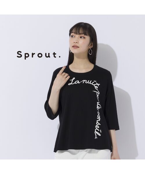 Liliane Burty（Lサイズ） / リリアンビューティ カットソー | 【Sprout.】シルケットスムース　ロゴプリントTシャツ［同素材アイテム有］ | 詳細6