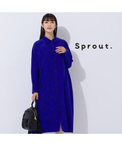 【Sprout.】フラワープリント　シャツワンピース