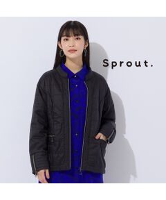 【Sprout.】中綿キルトタフタ　ライダース風ジャケット