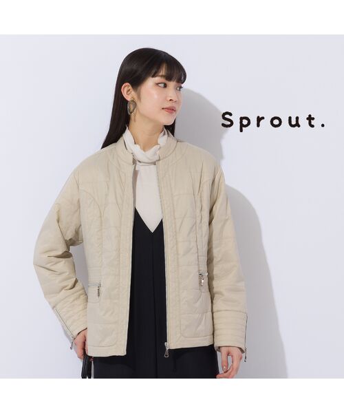 Liliane Burty（Lサイズ） / リリアンビューティ レザーブルゾン・ジャケット | 【Sprout.】中綿キルトタフタ　ライダース風ジャケット | 詳細8