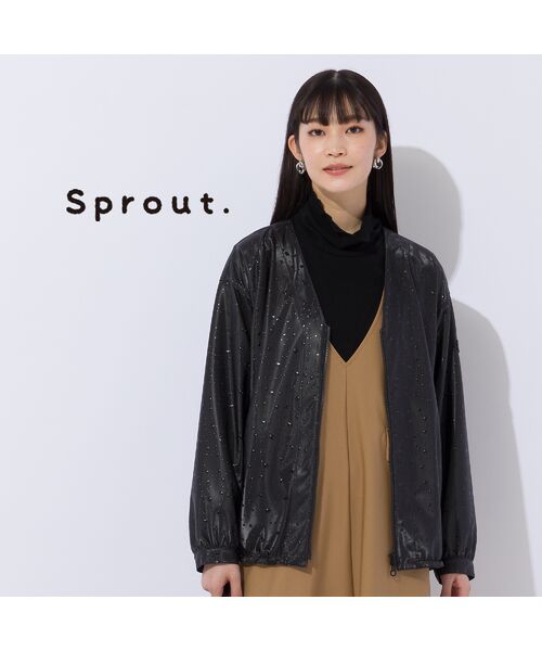 Liliane Burty（Lサイズ） / リリアンビューティ ノーカラージャケット | 【Sprout.】ウォータードロッププリント　ライトジャケット | 詳細14