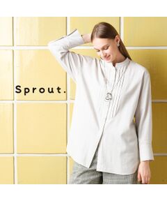 【Sprout.】起毛綿カルゼ　ピンタックブラウス