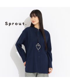 【Sprout.】起毛綿カルゼ　ピンタックブラウス