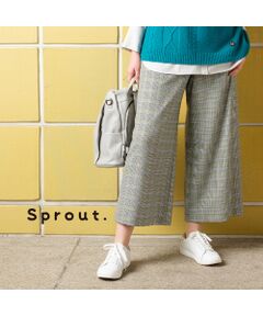 【Sprout.】イタリア製素材　グレンチェックオールゴムパンツ