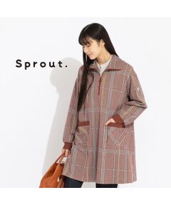 【Sprout.】チェックジャカード　ジップアップチュニック