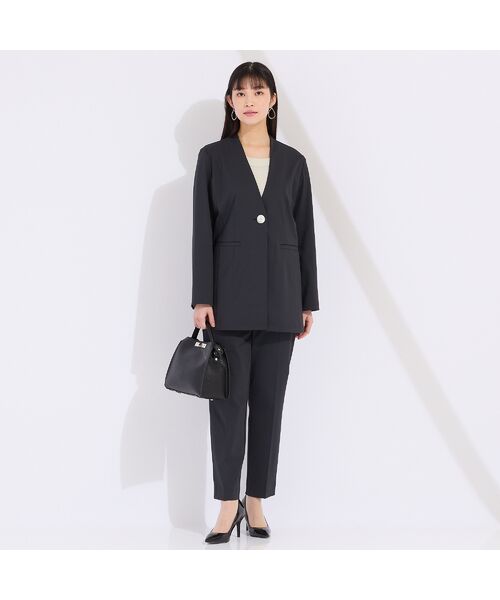 Liliane Burty(Lサイズ) / リリアンビューティ ノーカラージャケット | 【セットアップ対応】クールラックトリコット ノーカラージャケット | 詳細4