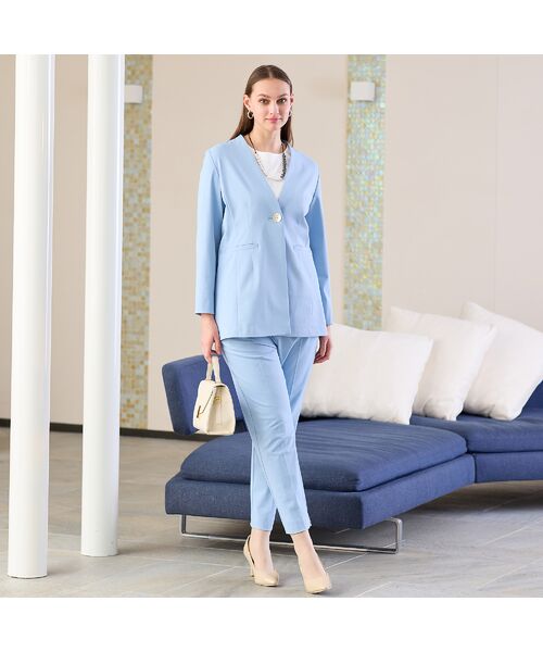 Liliane Burty(Lサイズ) / リリアンビューティ ノーカラージャケット | 【セットアップ対応】クールラックトリコット ノーカラージャケット | 詳細9