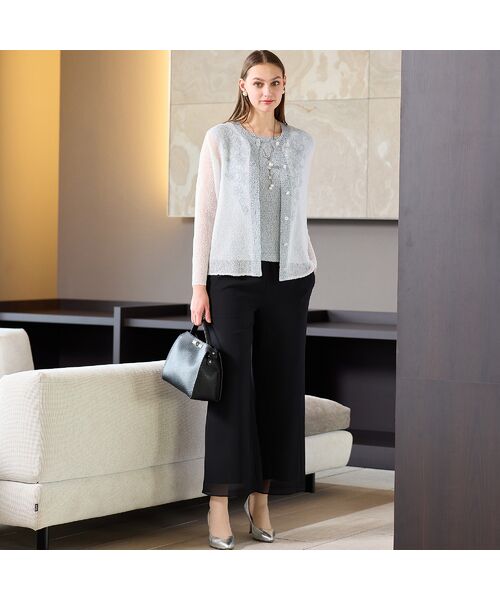 Liliane Burty（Lサイズ） / リリアンビューティ ノーカラージャケット | 【アンサンブル対応】ウォッシャブルプリーツ　ノーカラージャケット | 詳細4