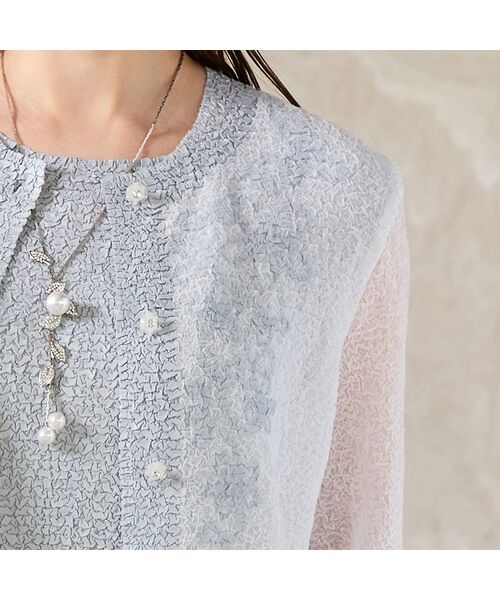 Liliane Burty（Lサイズ） / リリアンビューティ ノーカラージャケット | 【アンサンブル対応】ウォッシャブルプリーツ　ノーカラージャケット | 詳細6