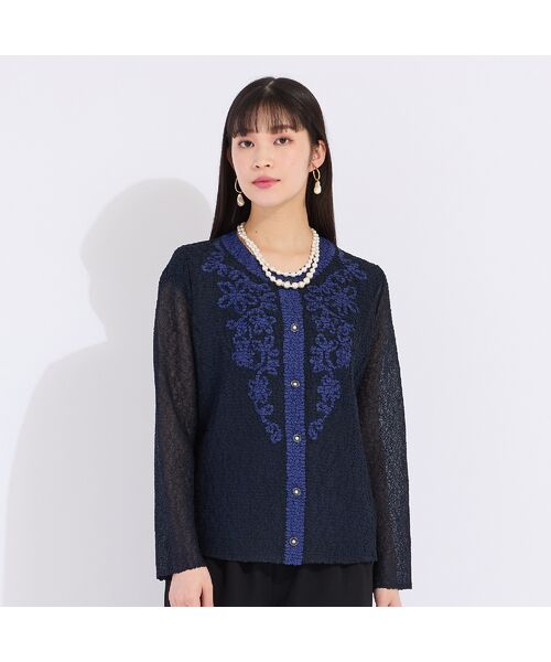 Liliane Burty（Lサイズ） / リリアンビューティ ノーカラージャケット | 【アンサンブル対応】ウォッシャブルプリーツ　ノーカラージャケット | 詳細8