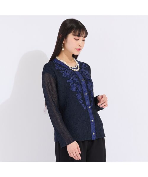 Liliane Burty（Lサイズ） / リリアンビューティ ノーカラージャケット | 【アンサンブル対応】ウォッシャブルプリーツ　ノーカラージャケット | 詳細9