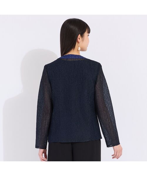 Liliane Burty（Lサイズ） / リリアンビューティ ノーカラージャケット | 【アンサンブル対応】ウォッシャブルプリーツ　ノーカラージャケット | 詳細11